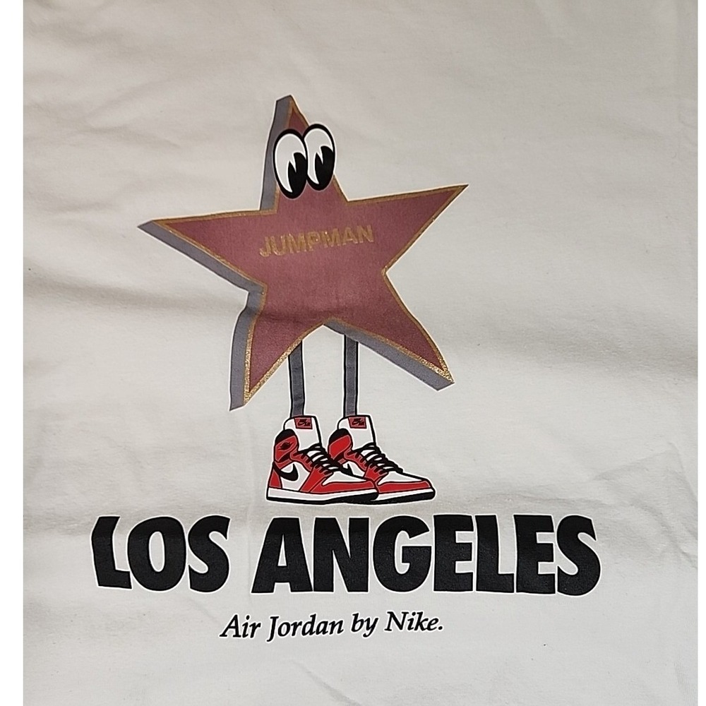 Nike Air Jordan Los Angeles T-Shirt Jumpman Star White Graphic XL